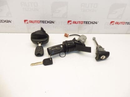 Conjunto de fechaduras mais duas chaves Peugeot 207 4162KF 4162NW